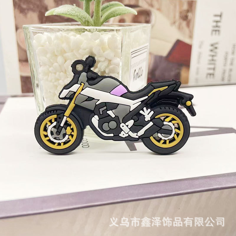 Picture of Key chain pendant doll creative double-sided simulation motorcycle bag pendant PVC key chain small gift wholesale