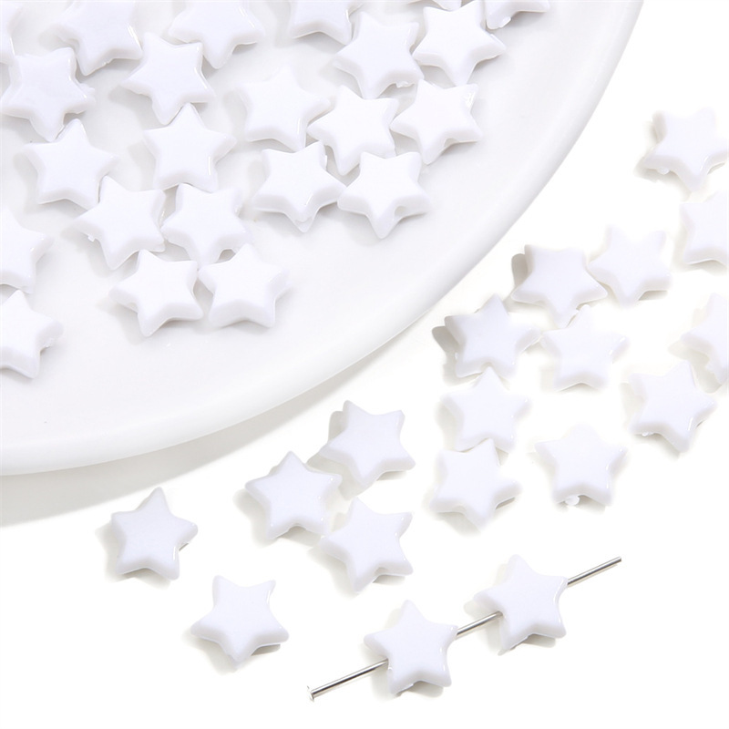 Picture of 10mm acrylic solid color five-pointed star beads beads DIY handmade bracelet necklace jewelry material accessories