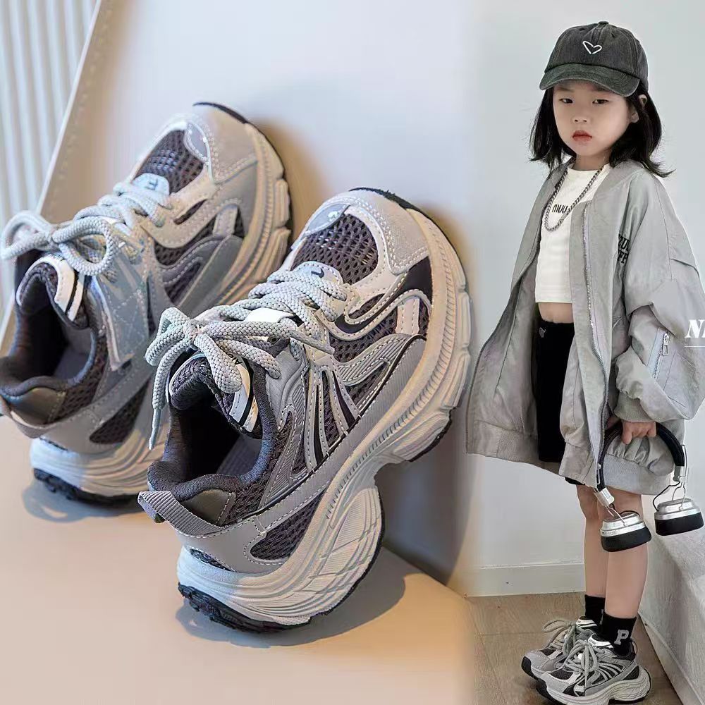 Children's sneaker Boys Shoes 2025 Spring New Middle and Large Children's Mesh Casual Shoes Running Shoes Girls' Torre Shoes