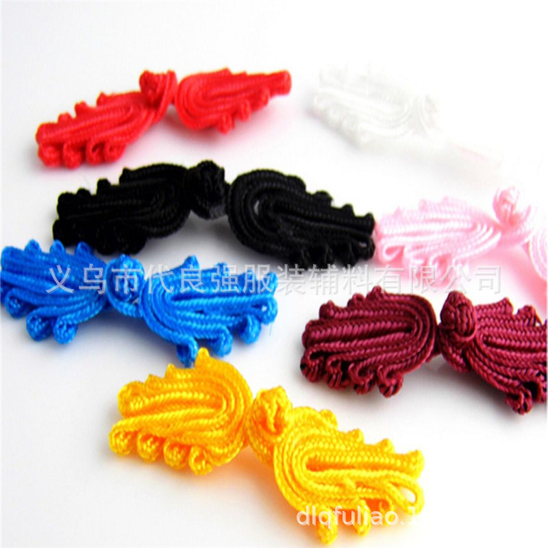 Picture of Wholesale spot color Chinese cabbage plate buckle cheongsam buckle ethnic style classical Tang suit hand-woven palm buckle