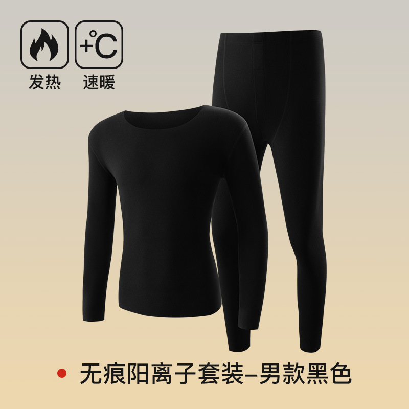 Picture of 7A antibacterial cationic ladies thermal underwear suit seamless round neck warm clothes tight autumn clothes autumn pants women wholesale