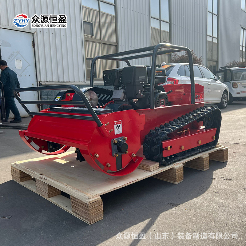 Shandong Zhongyuan Garden Intelligent Remote Control Weeder Ahgc-55 Crawler Self-Propelled Roadside Lawn Mower