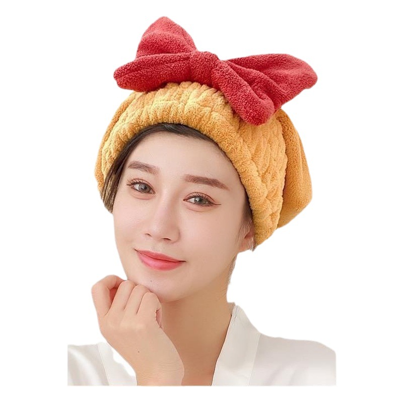Hair drying cap cute new bow Princess TikTok popular quick-drying towel absorbent lint-free headscarf wholesale