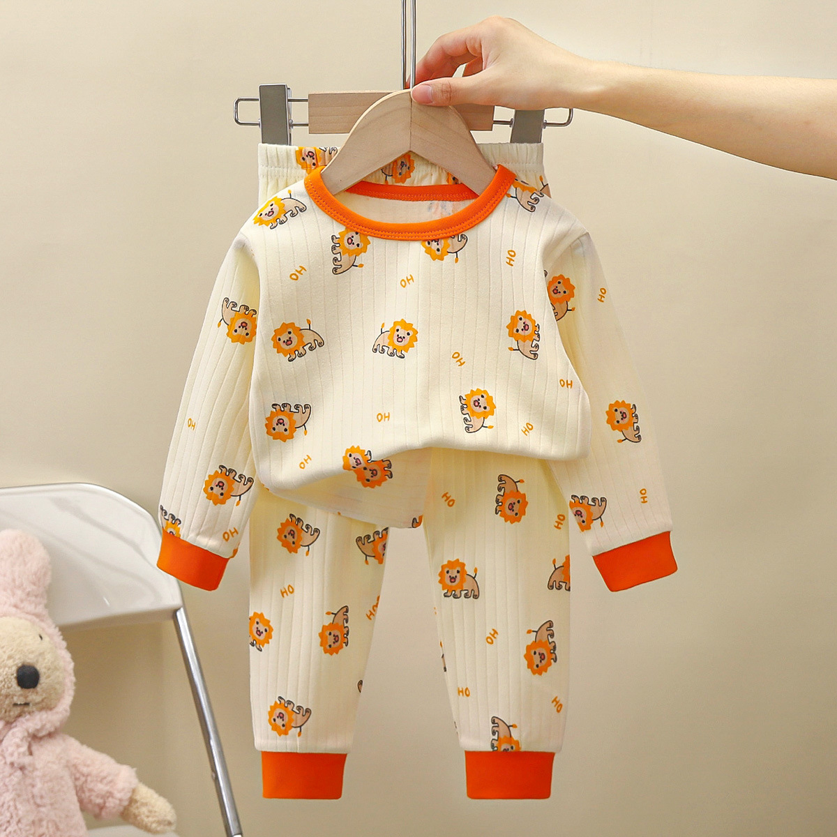 Picture of Children's Pure Cotton Underwear Set, New Autumn Style, Boys' Autumn Clothes and Pants, Baby Pajamas, Girls' Loungewear, Children's Clothing