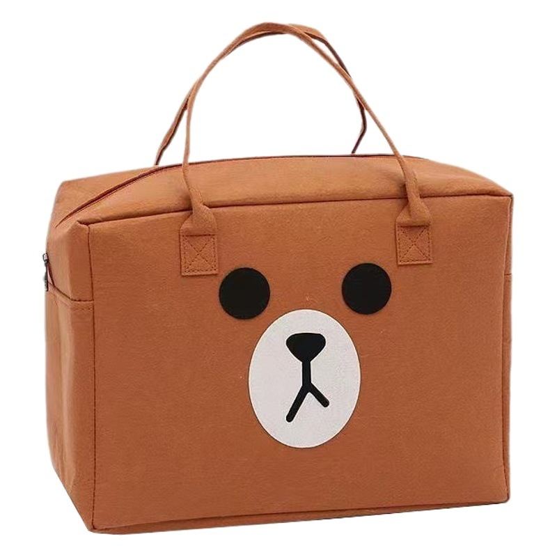 Felt travel bag portable portable cosmetic case large capacity storage bag student luggage bag cartoon portable felt
