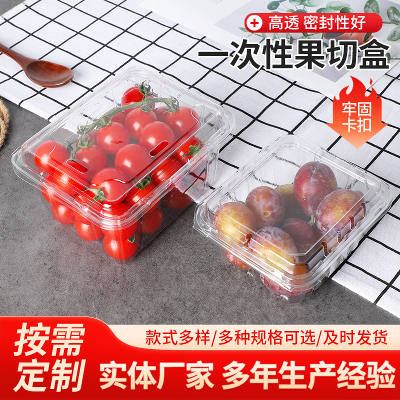 Stone Tuli Fruit Packaging Box pet Material Supermarket Transparent Lid Holed Blueberry Strawberry Box Disposable Packaging