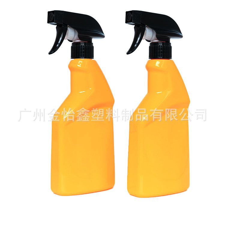 500ml Pet Yellow Plastic Bottle Car Care Cleaner Spray Packaging Bottle