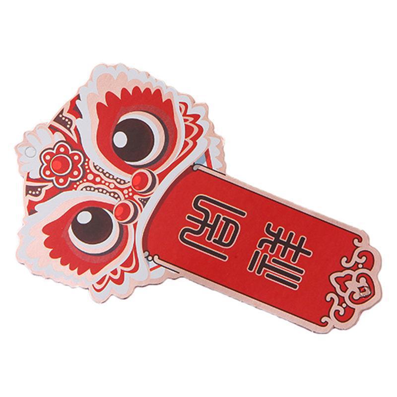 Picture of 2025 New Year Flower Material Lion Hanging Card Bronzing Red Festive Flower Shop Flower Packaging Materials Wholesale