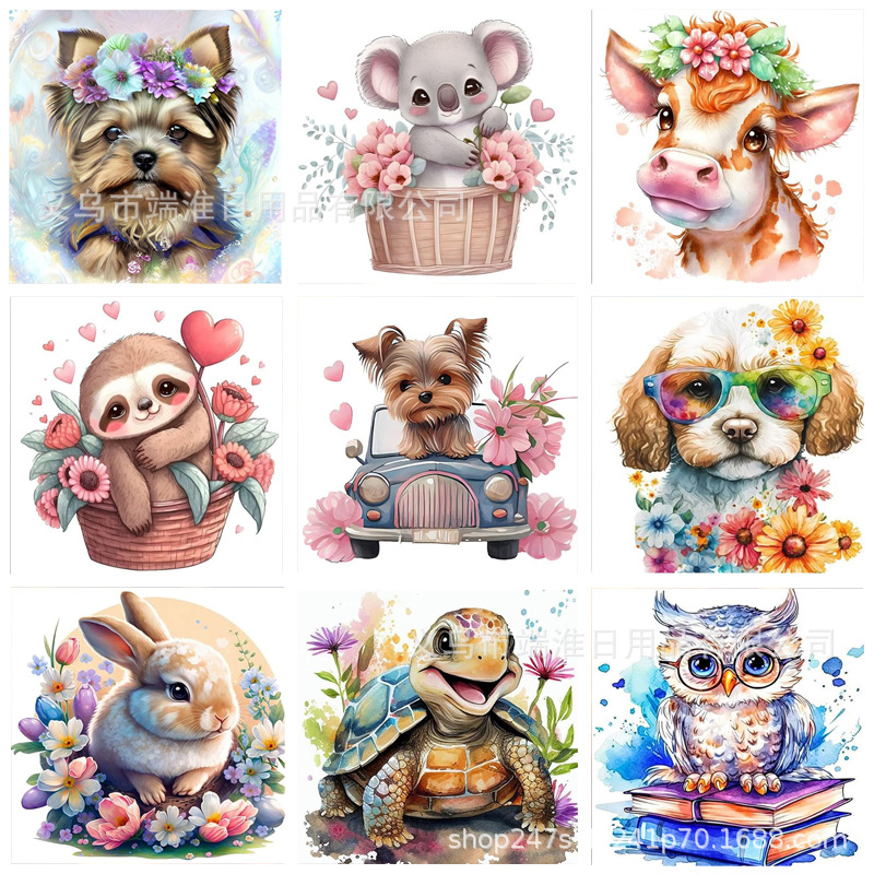 2024 New Amazon 5D Diamond painting cute animal letters diy diamond embroidery living room bedroom decoration