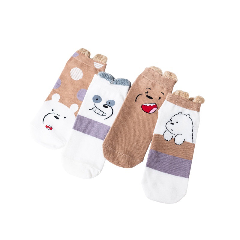 Socks Women's Socks Ins Fashionable Shallow Mouth Autumn Thin Pure Cotton Cute Japanese Style Spring and Summer Short Tube Three-Dimensional Ear Boat Socks