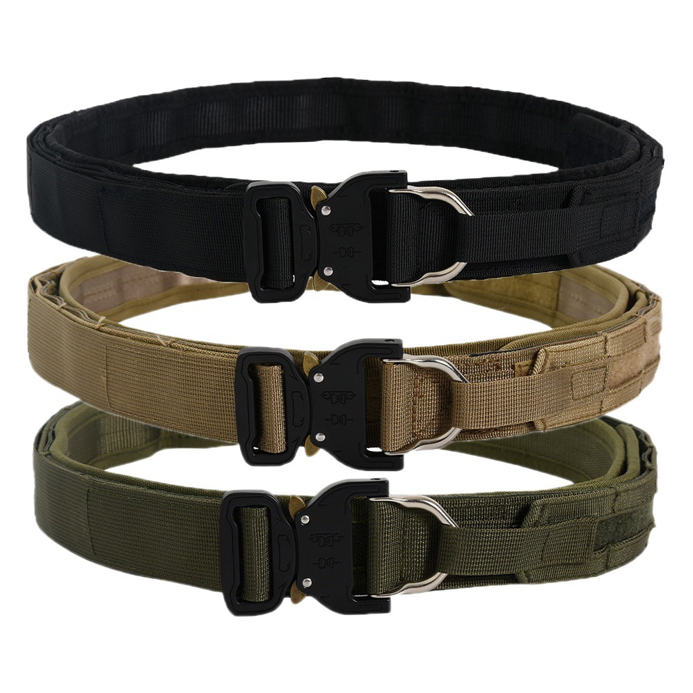 Picture of 3.8cm Double Layer Thickened Tactical Belt Upgraded Cobra Buckle Nylon Belt Military Fan CS Outdoor Belt