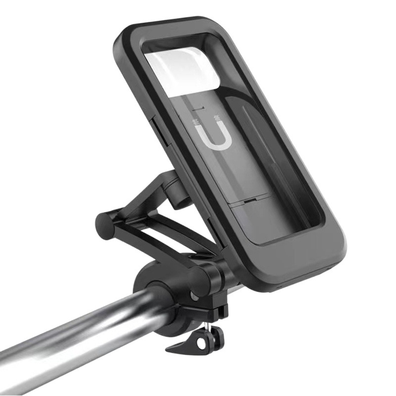 Bicycle mobile phone bracket electric car motorcycle takeaway rider navigation folding magnetic mobile phone navigation bracket