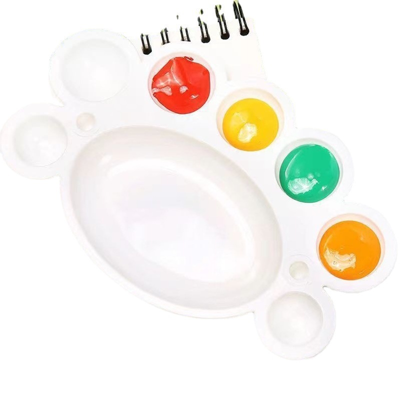 Manufacturer Wholesale Small Feet Palette Children's Painting Plastic Watercolor Gouache Art Nail Art Paint Palette