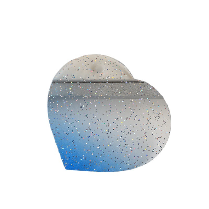 Picture of Glitter gradient laser diy goo card small disc love bean key chain Handmade star pendant acrylic goo plate