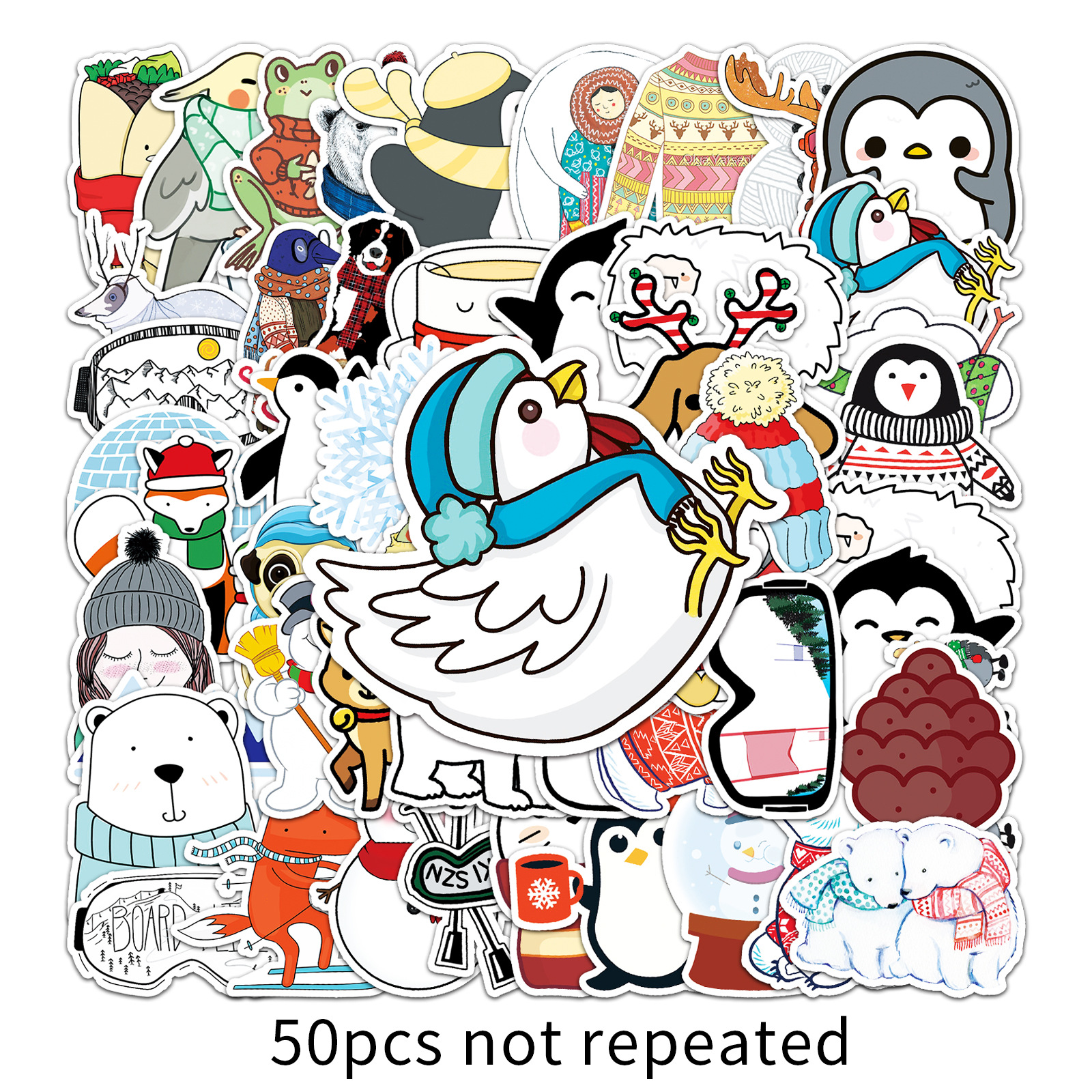 Picture of 50 winter small fresh graffiti personality cartoon creative goo card DIY skateboard cup luggage sticker waterproof