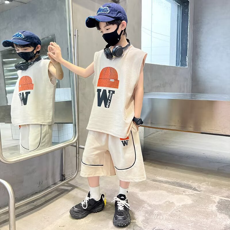 Boys' Summer Vest suit Cool 2024 New Style Children's Summer Style Boys Handsome Fashionable Summer Fashion