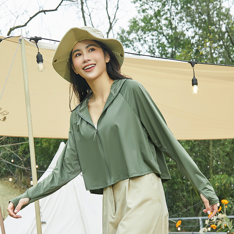 Cloak sun protection clothing women's hooded 2025 summer new youth outdoor sports and leisure travel fishing skin clothes