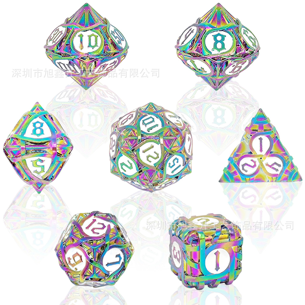 Metal solid dice D20 G Sulu running group DND multi-faceted digital dice COC Dungeons and Dragons board game D10