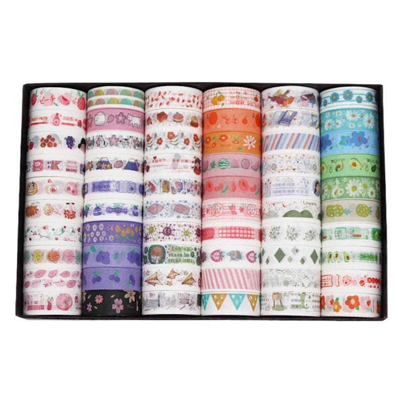 Cartoon and paper tape 60 rolls DIY decorative tape sticker painting material cute children's stationery hand account gift box