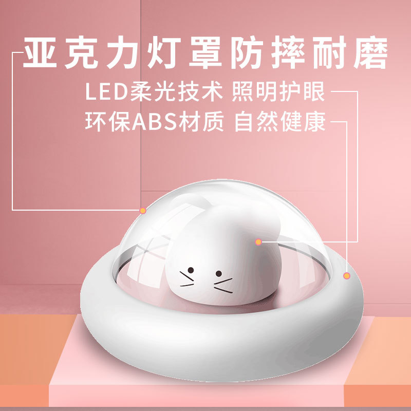 Picture of New exotic LED night light space mouse lamp usb charging smart bedside sleep feeding lamp creative gifts