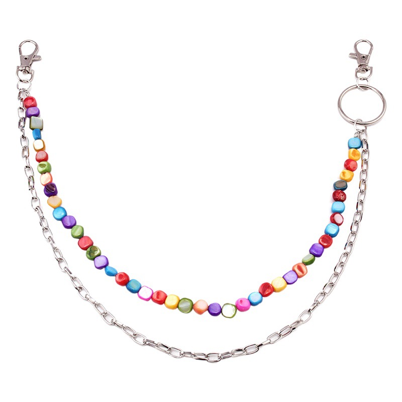Europe and the United States cross-border trend personalized five-pointed star color shell waist chain retro beach sexy pants chain waist decoration