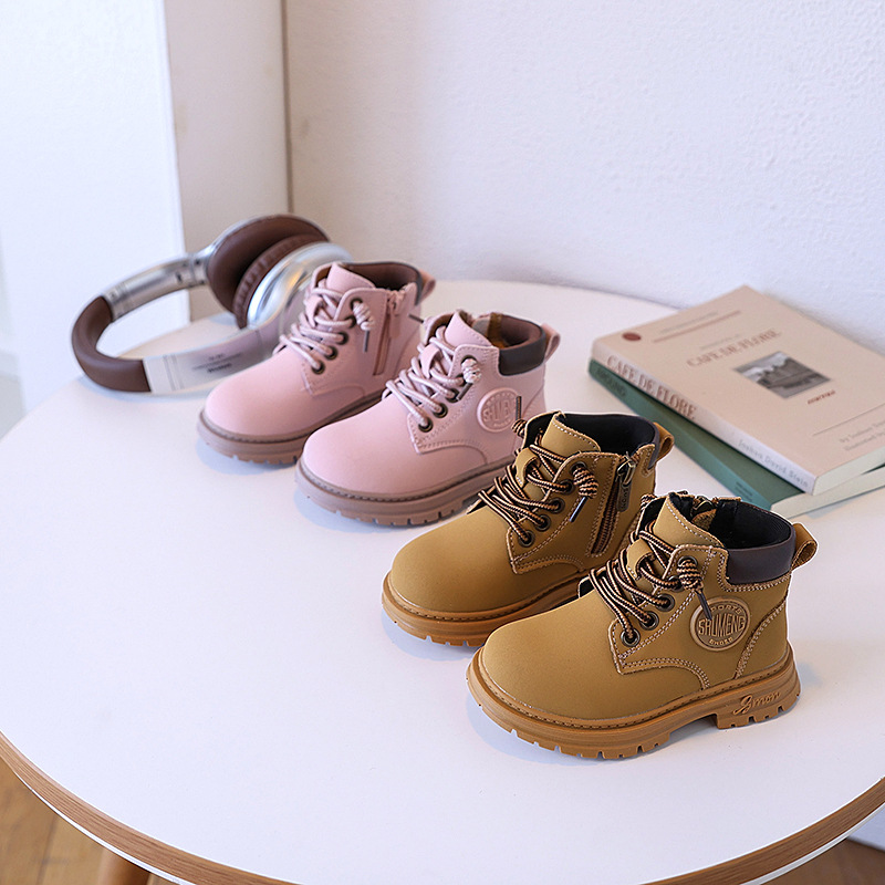 Boys' Boots Spring and Autum New Baby Girl's Short Boots Girls' Yellow Boots Kidsren's Boots Kidsren's Single Boots