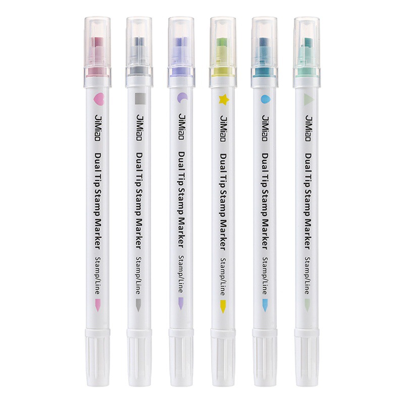 Seal Pen Japanese Xiaoqing Novice Account Brush Children's DIY Greeting Card Pen New Creative Double Head Flower Marker