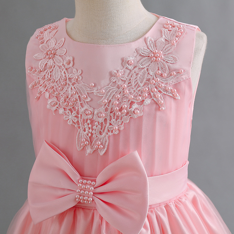 Picture of 2023 Summer New Girls' Dress Sleeveless Long Dress Mesh Lace Princess Dress Piano Costume Cross-border Exclusive