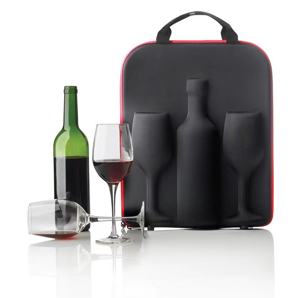 Single Red Wine Packaging Box High-end Wine and Champagne High-end EVA Wine Bottle Storage Bag Red Wine Glass Portable Storage Box