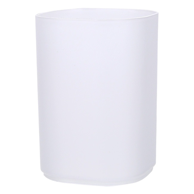 Large capacity pen holder desktop transparent frosted square storage barrel home storage finishing multi-functional office pen holder