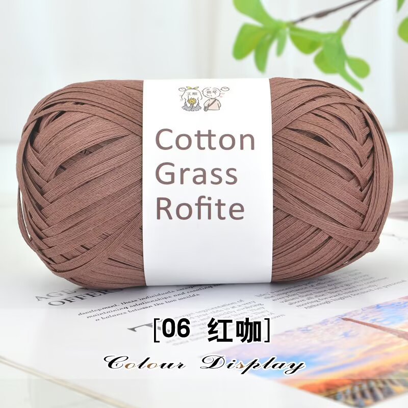 Picture of Pure Cotton Straw Raffia Cotton Straw Thread Weaving Material Summer Straw Hat Thread DIY Hand-Woven Crochet Bag Thread