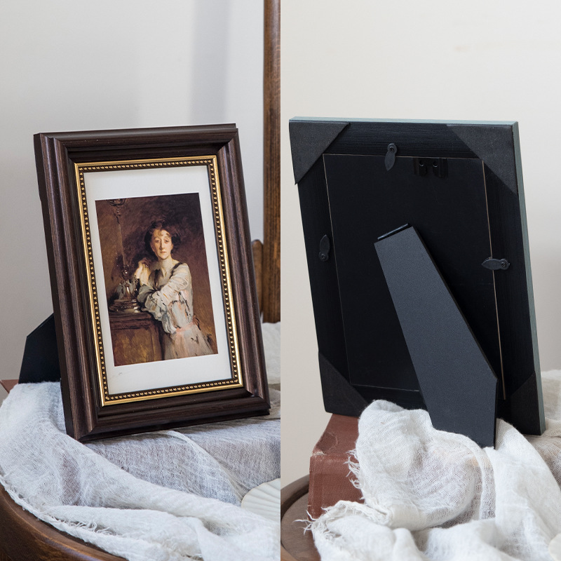 Picture of American photo frame table 6 inch 7 inch 8 inch 10 12 inch A4 retro photo frame wall hanging children's photo rack photo frame wholesale
