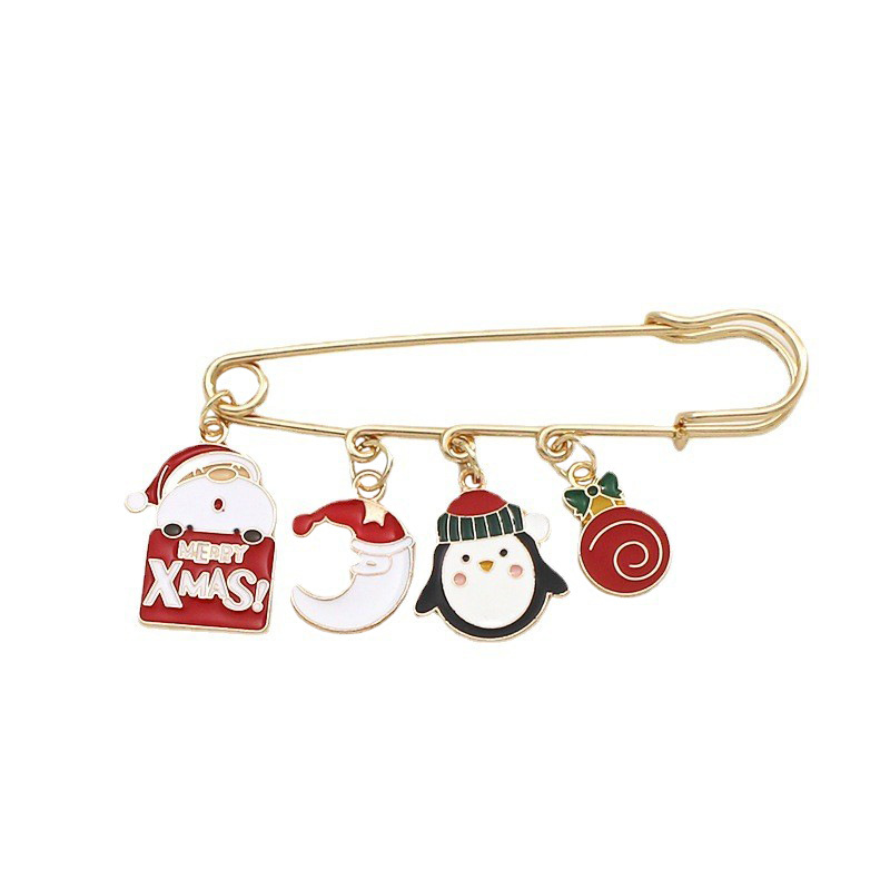 Picture of European and American Christmas Series Metal Brooch Cartoon Santa Claus Badge Clothing Accessories Christmas Gift Badge