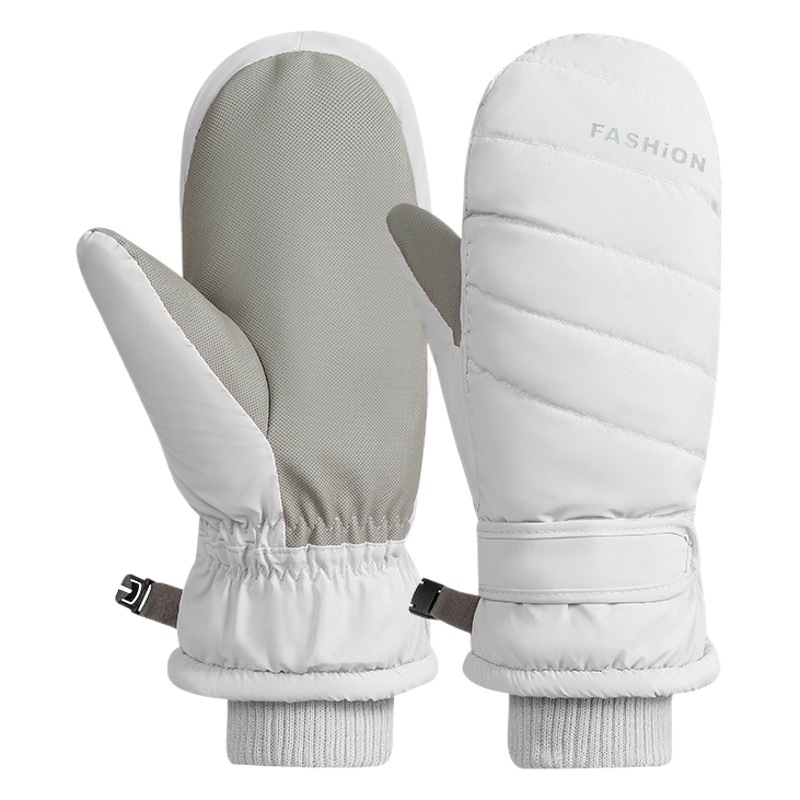 Adult ski gloves women's winter thickened waterproof single and double board parallel finger stuffy touch screen inner five finger warm riding