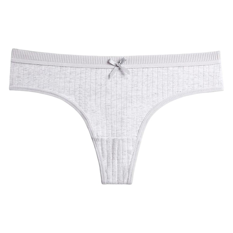 Pure cotton thong women's T-pants European and American foreign trade plus size sexy seamless bow fitness underwear women's pure desire