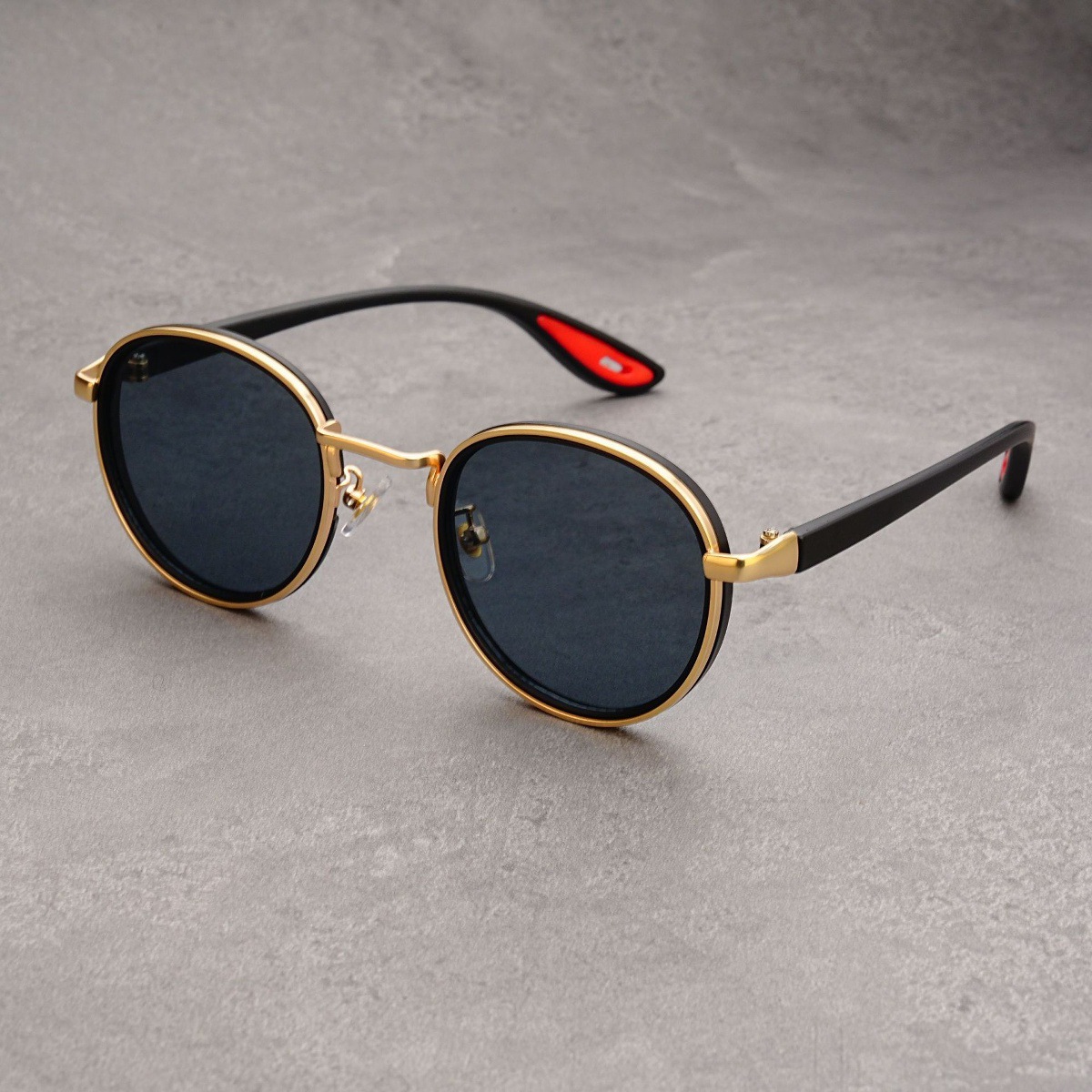 Picture of Cross-Border Retro Casual Gold-Rimmed Round Sunglasses Internet Celebrity Same Style Personalized Hip-Hop Street Style Sunglasses for Men