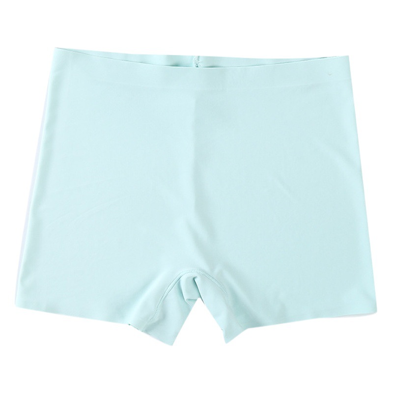 Seamless Ice Silk One-Piece Mid-Waist Pure Color Cotton Crotch Breathable Large Size Women's Boxer Briefs Women's Boxer Safety Pants