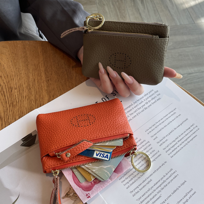 Picture of Genuine Leather Coin Purse Women's Small Wallet 2025 New Exquisite High-end Mini Small Storage Zipper Cowhide Coin Bag