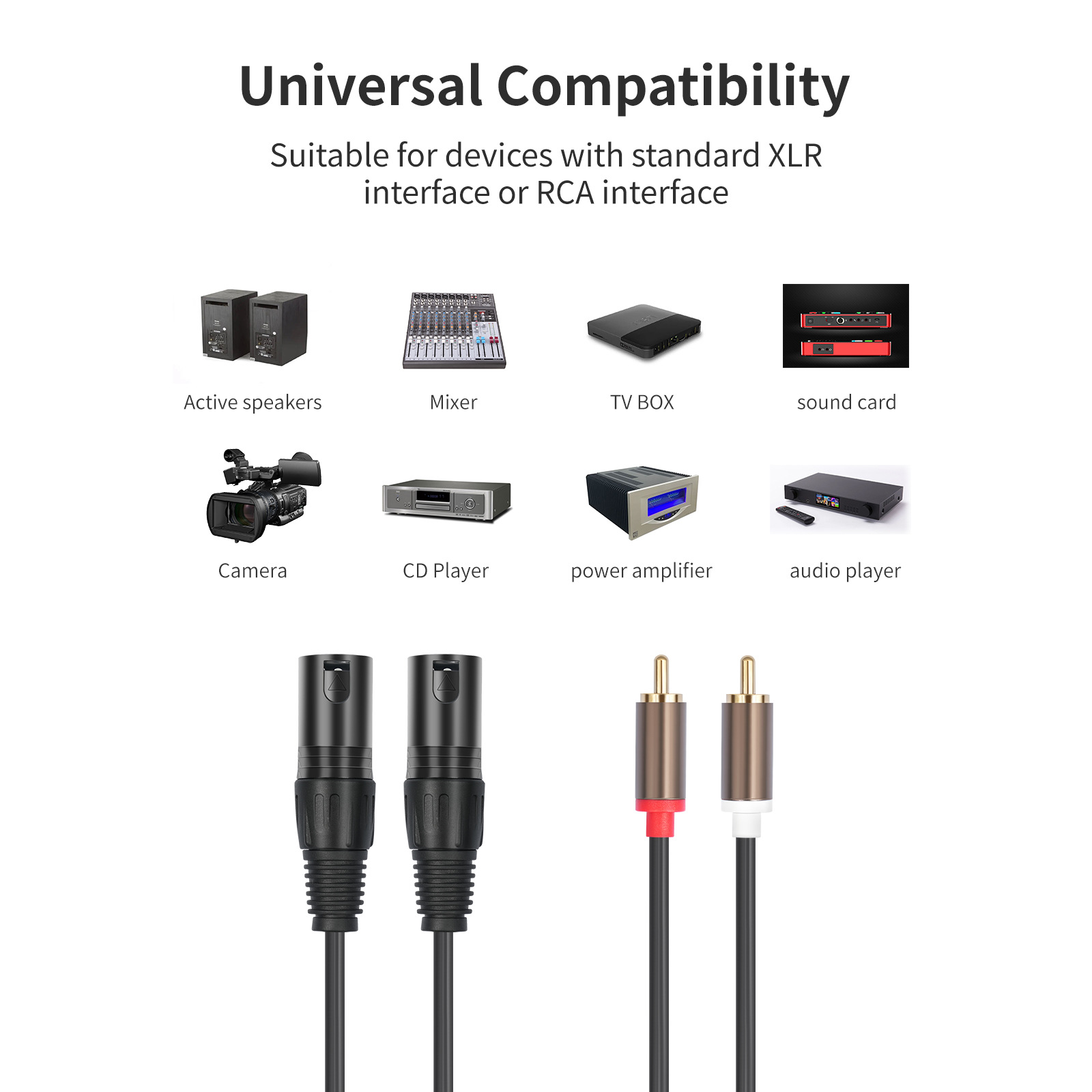 Hot 2RCA revolution 2XLR public mixer power amplifier audio line double lotus to double card Nong male 1.5 meters 3 meters