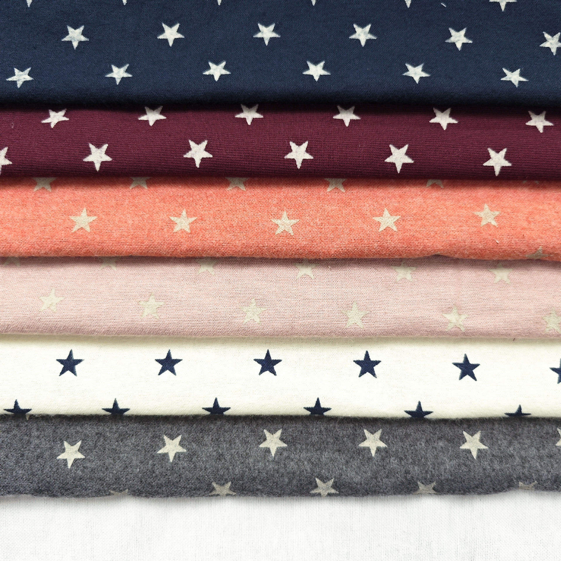 Picture of Autumn and Winter All-Cotton Brushed Woven Fabric with Five-Pointed Star Print and Tie-Dye Fabric for Coats, Skirts, Children's Clothing, Hanfu, Fabric Art, and Home Decor