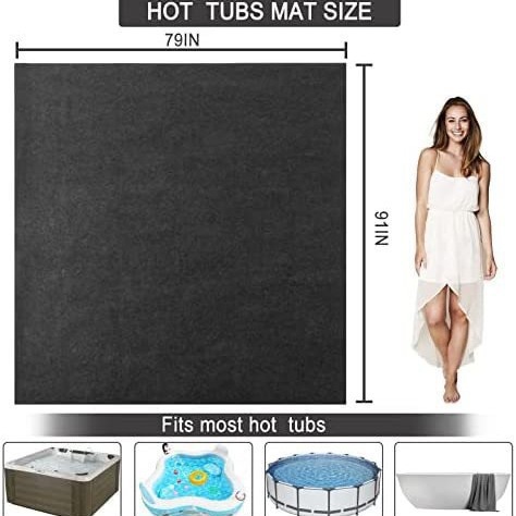 Cross-border felt hot water inflatable bath mat bath porch mat waterproof anti-seepage oil garage black barbecue mat customization