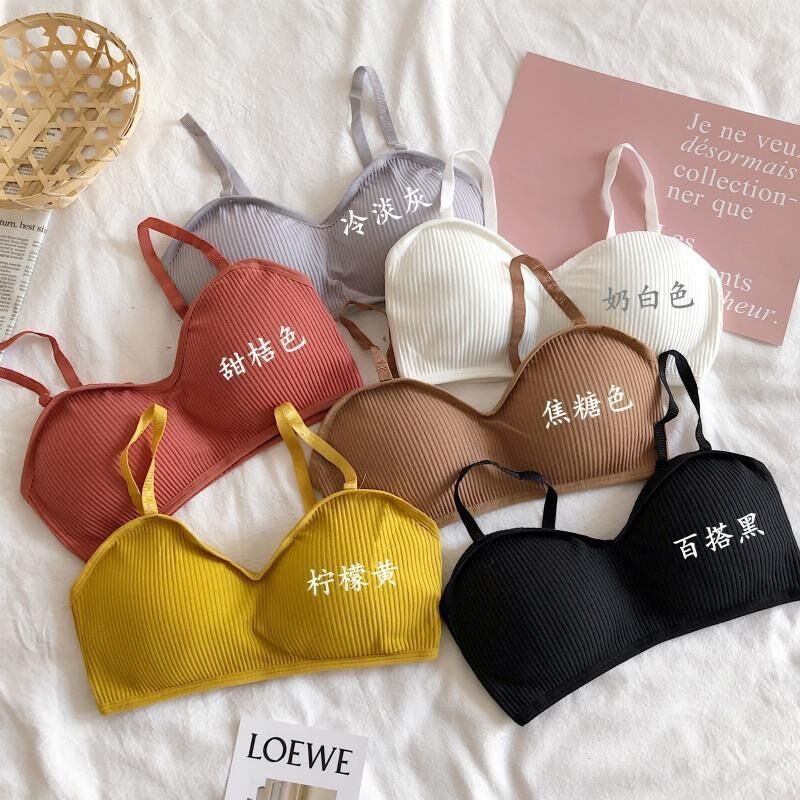 Wire-free Camisole, Beautiful Back Intimates, Women's Thin Breast-wrapped Tube Top Push-up Bra, High School Student Girl's Bra