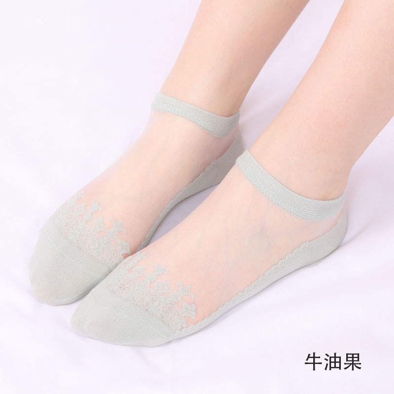 Picture of Jacquard Cool Transparent Crystal Glass Stockings Women's Short Socks Women's Summer Thin Invisible Socks Boat Socks Wholesale