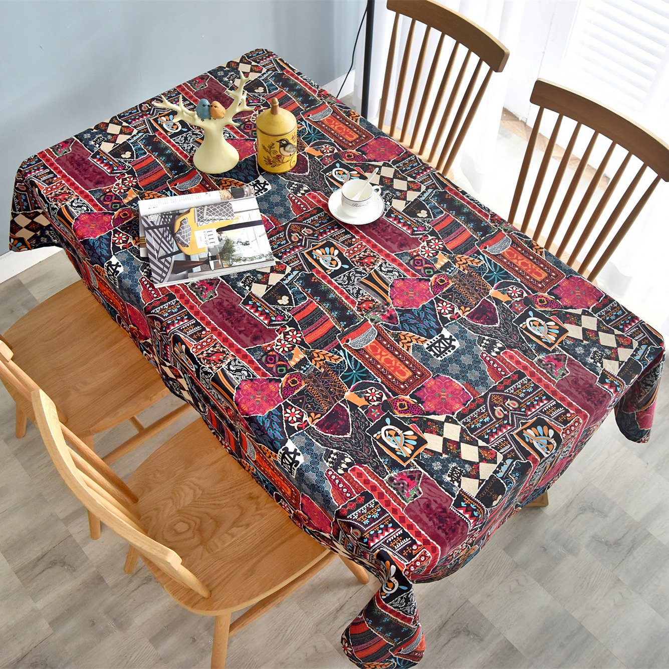 Picture of Hemp cotton digital printed fabric Yunnan Lijiang printed cotton linen fabric ethnic style retro Bohemian fabric