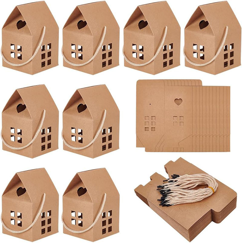 Kraft Paper Suitcase Nougat Packaging Box Biscuit Trinket White Card Window Box Gift Box Custom Gift Box
