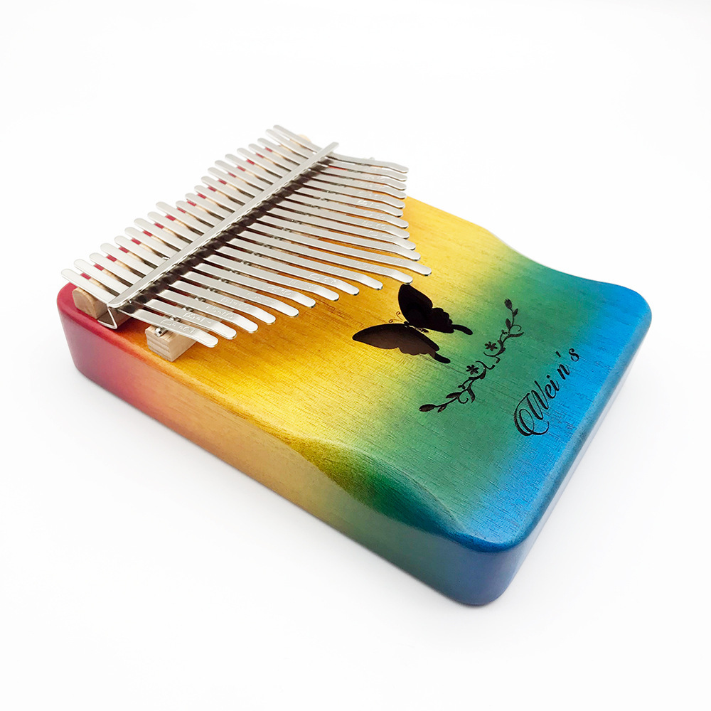 Picture of Thumb Piano 17-Tone Kalimba Kalimba 21-Tone Kalimba Finger Piano Instrument Solid Wood Rainbow Model