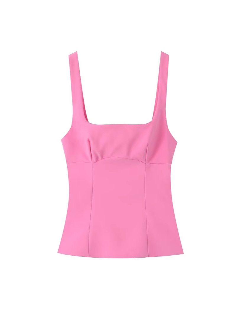 Picture of Women's Clothing European and American Style 2025 Summer New French Style Sweet Slim-fit Back Bow Small Top for Women
