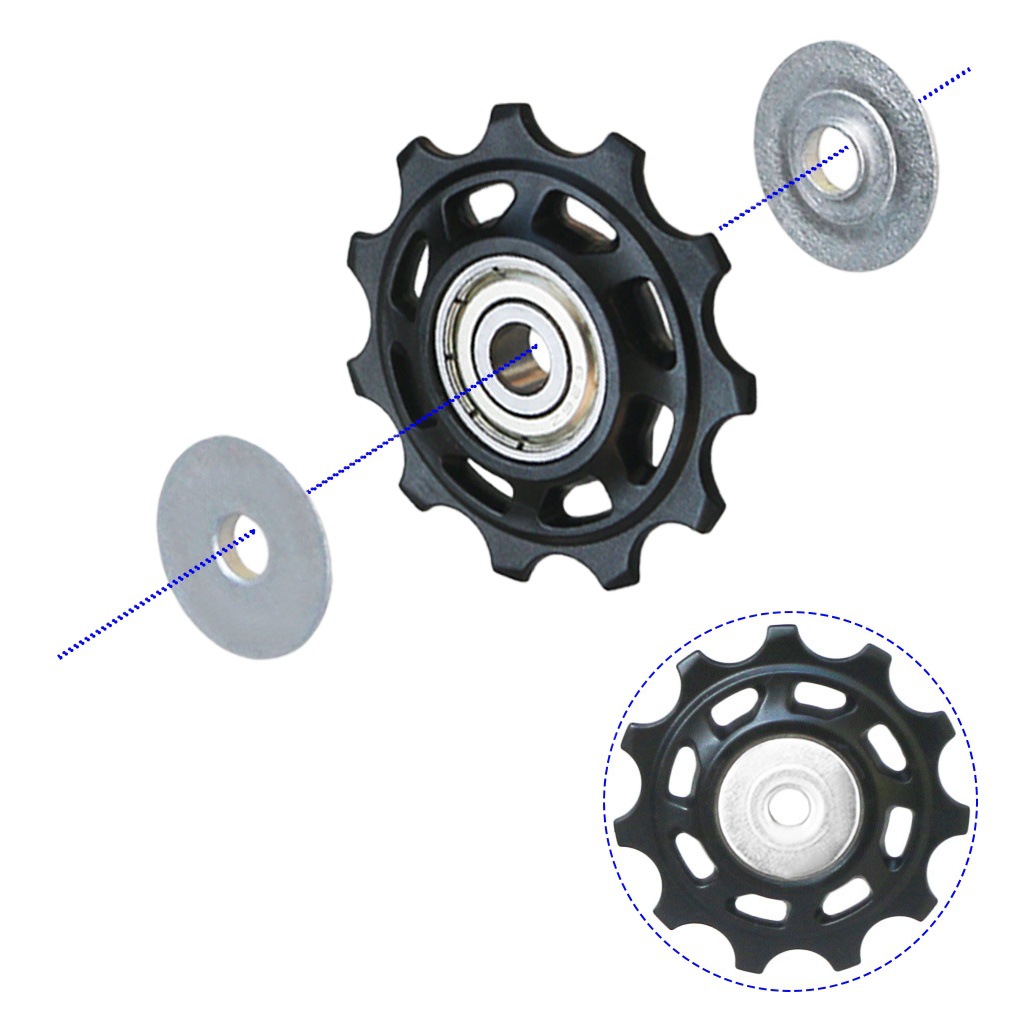 Mountain Bike Rear Derailleur Guide Wheel Metal Bearing Road Bike Steel Bearing Guide Wheel 11T12T13T Tension Wheel
