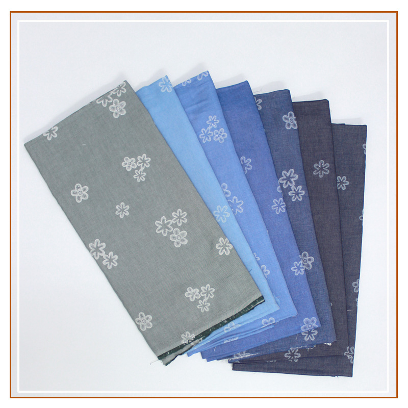 Tencel Linen Laminated Foam Imitation Embroidered Fabric Shirt Pants Skirt Women's Imitation Denim Glitter Craft Fabric