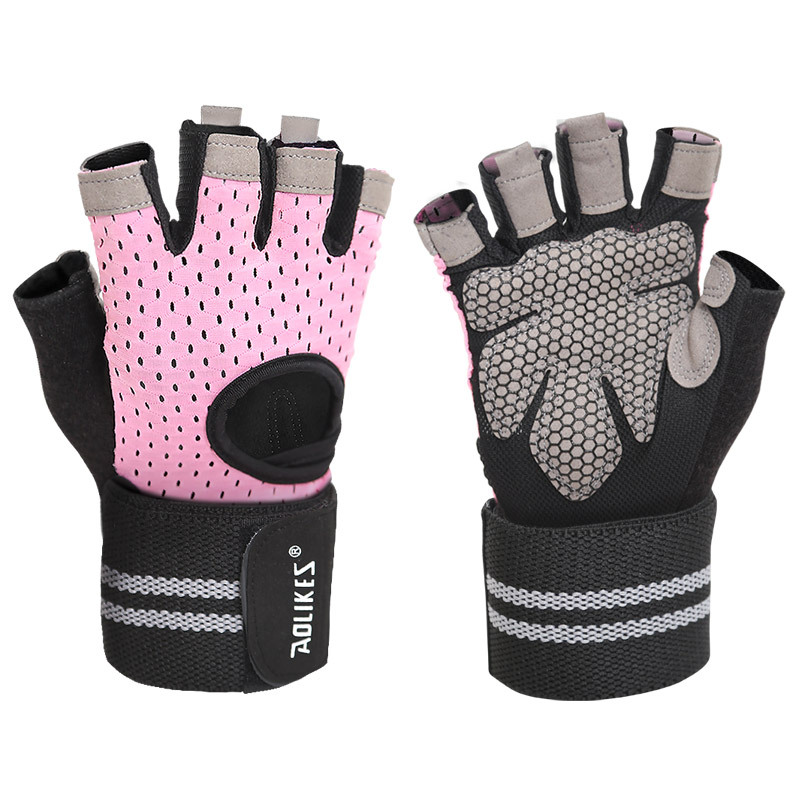 Picture of Weightlifting Fitness Gloves Breathable Non-Slip Wrist Sports Dumbbell Half-Finger Sports Gloves Summer Thin Ready Stock